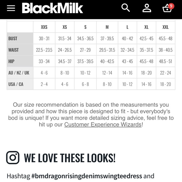 Blackmilk “DRAGON RISING DENIM SWING TEE DRESS - LIMITED” Size Medium M NWT - Picture 10 of 16